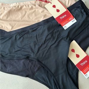 NWT - 2 pairs of Thinx Underwear  Absorbs Moderate  Period- 3X